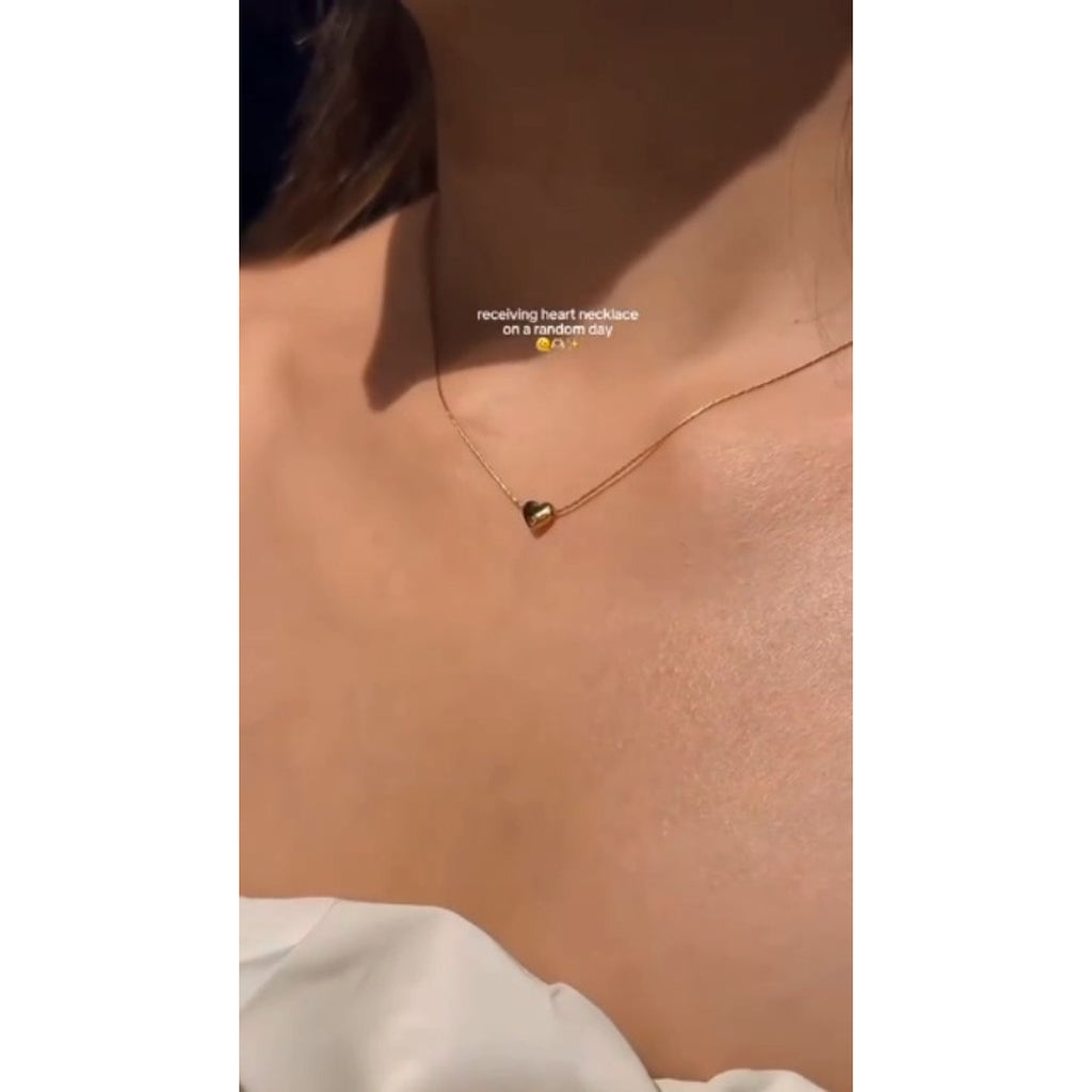 Minimalist Gold Puffy Heart Pendant Necklace